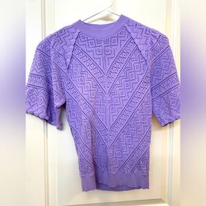 WHBM Lace Stitch Bell Sleeve Sweater